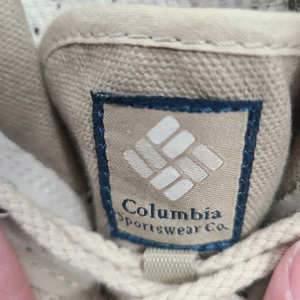 Mens Columbia Lace Up Canvas Casual Shoes Men's Size 8.5 Khaki Moss‎ BM2619-103